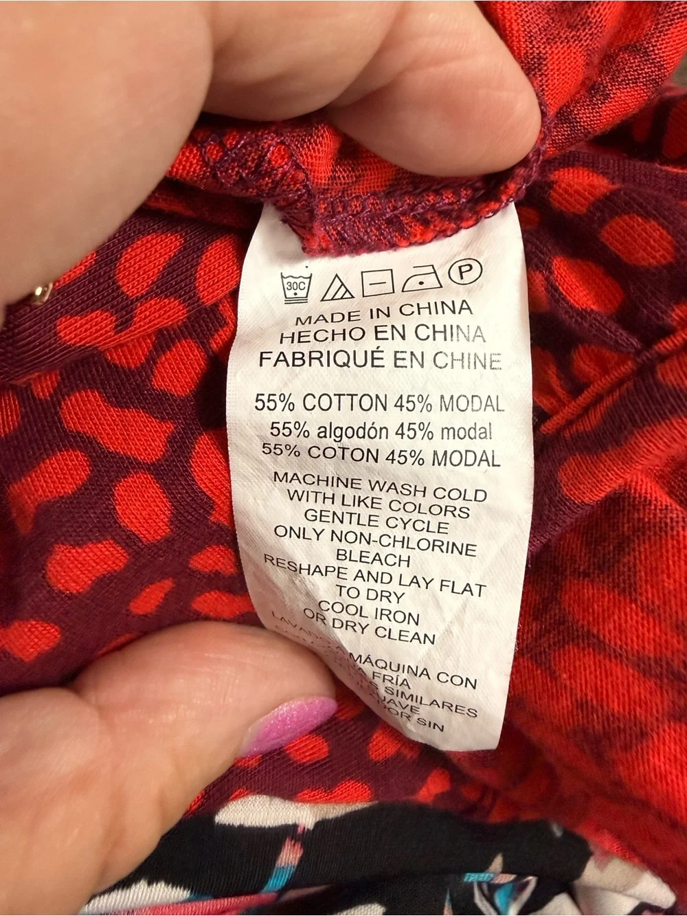 Michael Kors Red Printed Scoop Neck Blouse size medium